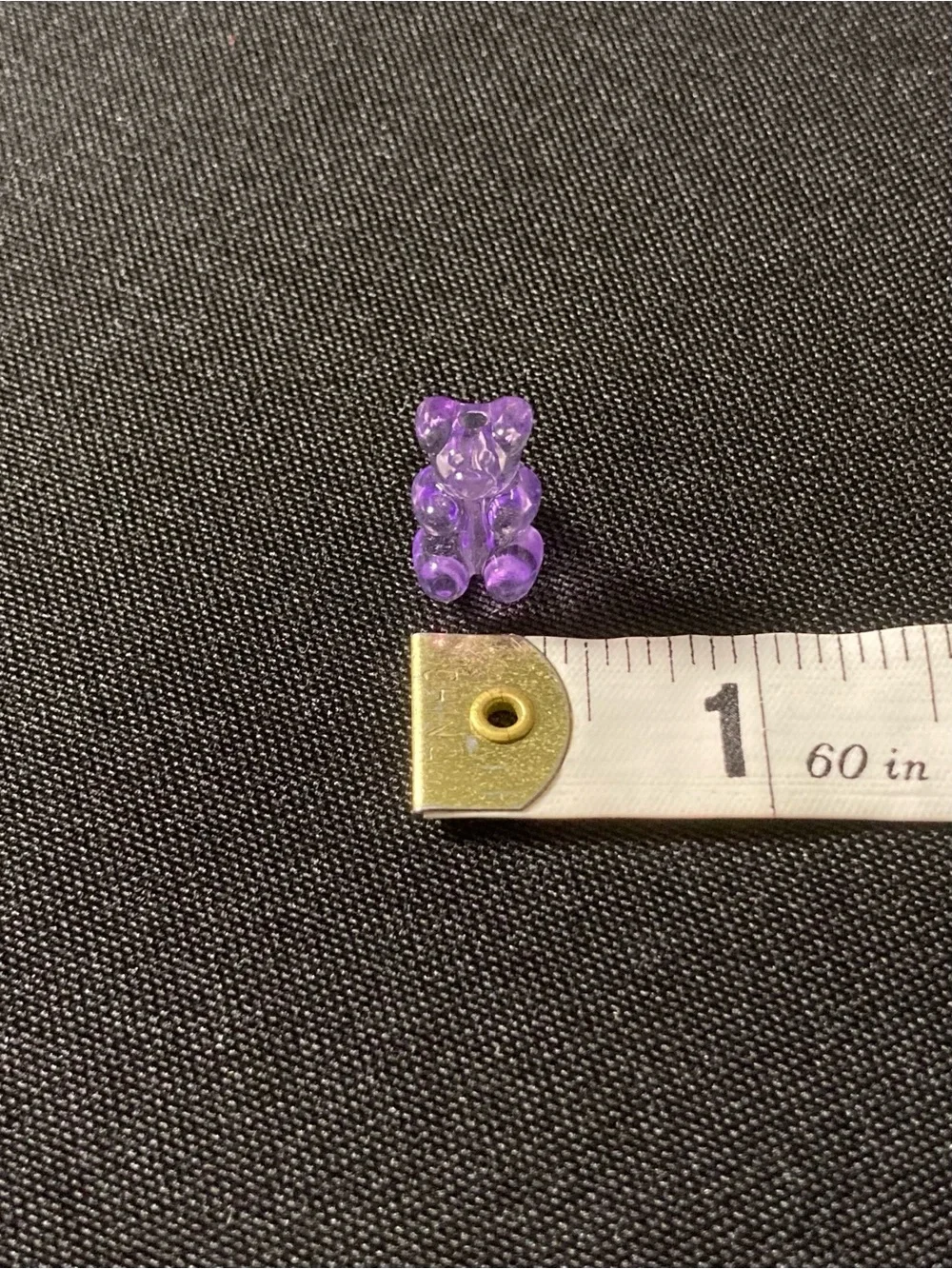 Handmade Pastel Purple Transparent Gummy Bear Stud Earrings
